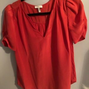 Joie red silk shirt xs